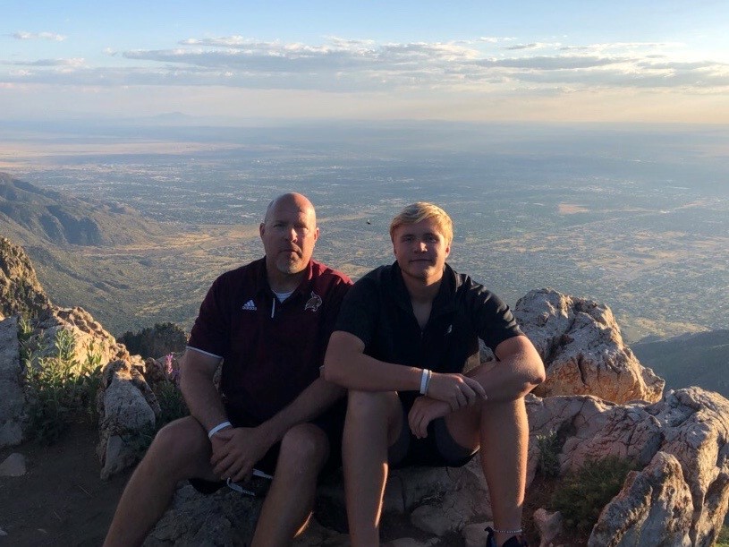 Coach Stephen Smith with his son Luke in Albuquerque, NM. 