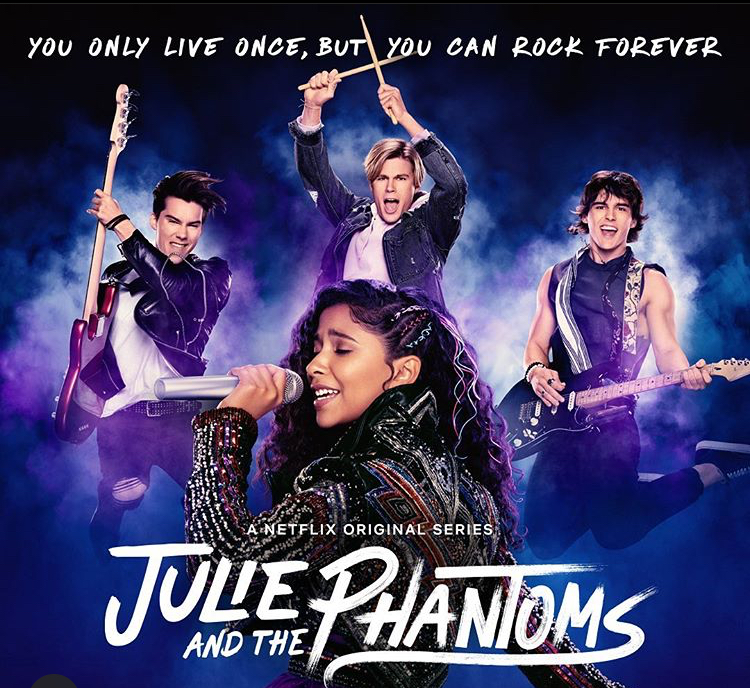 Poster for the Julie and the phantoms tv series on Netflix.