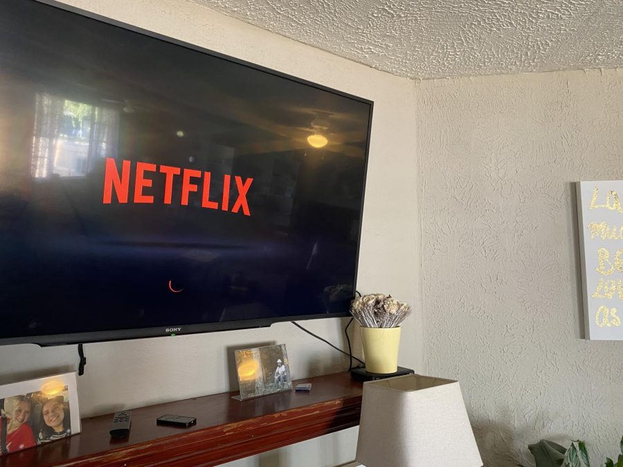 Movie streaming service, Netflix loading on TV