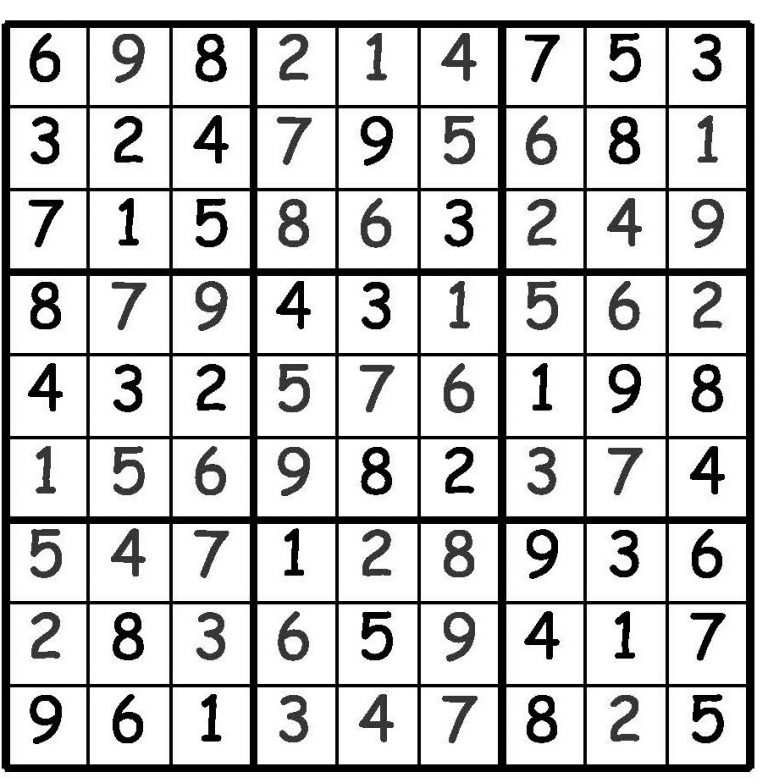 Answer Key to the Sudoku and Crossword Puzzles – Spring 2021 – The Sting