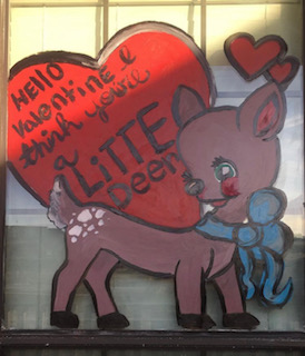 Valentine's day window painting