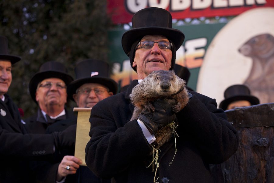 Groundhog Day 2013 from Gobblers Knob in Punxsutawney, Pennsylvania. 

https://www.flickr.com/photos/quintanomedia/8437246171/