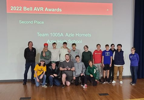 Drone team students pose after winning second at the Bell Vertical Robotics Competition