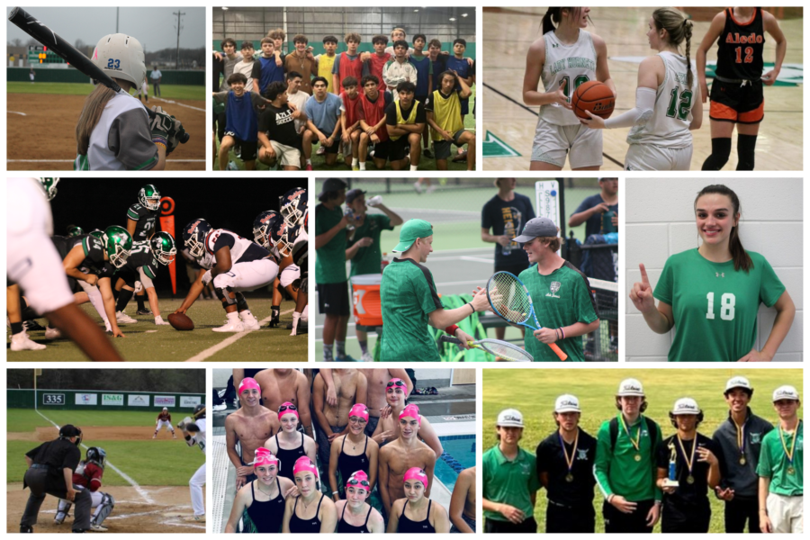 Azle Hornet athletes competing and posing for the camera