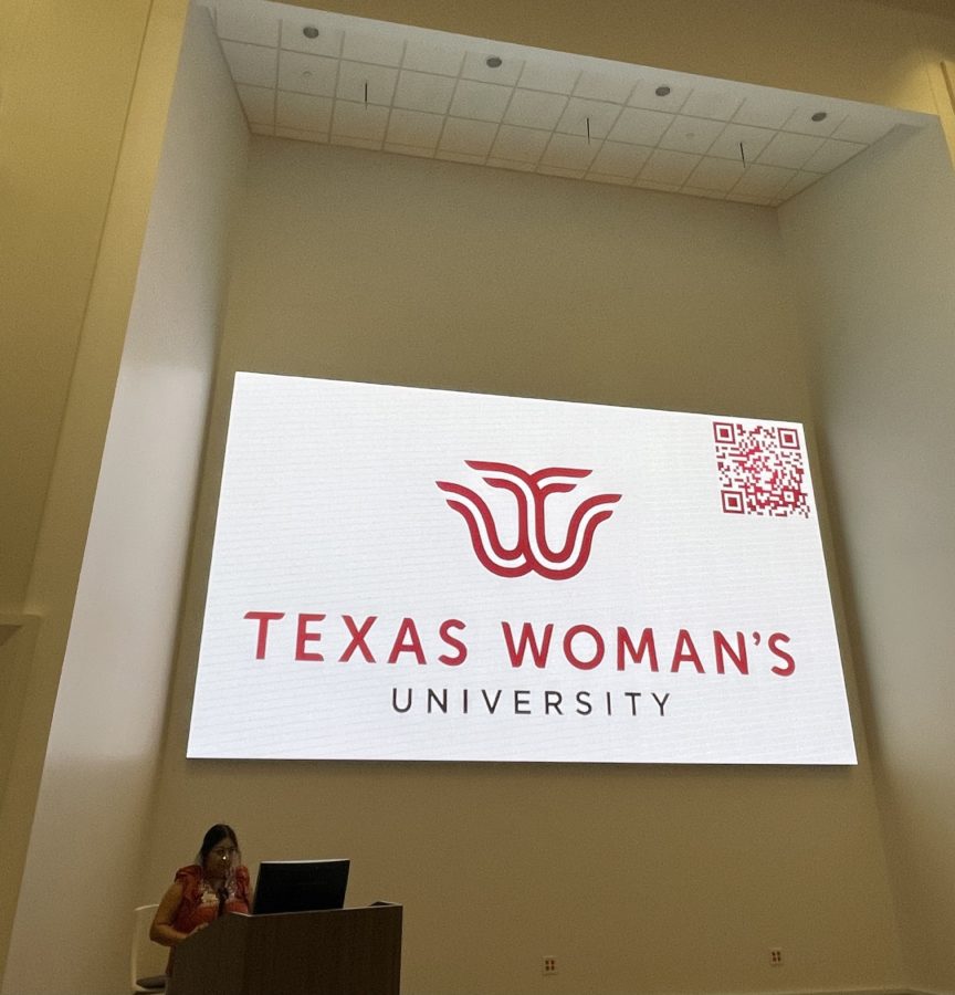 A lecture hall is seen at Texas Womans University.