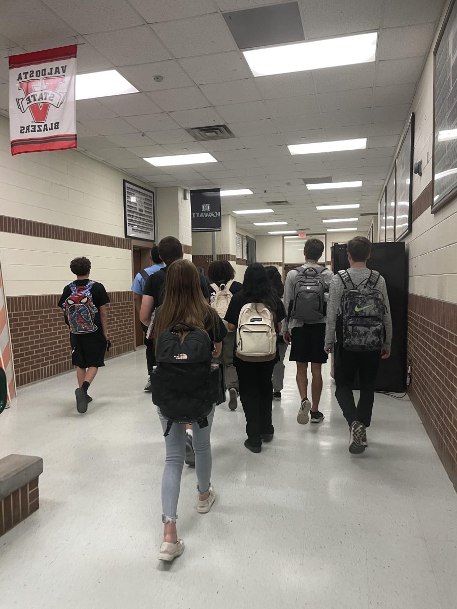 Students walking to their classes.