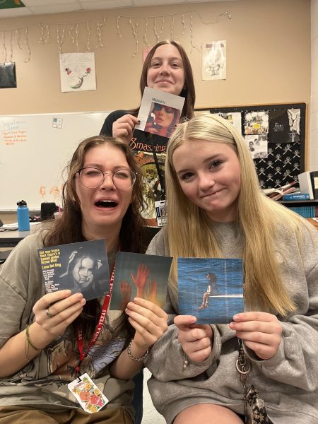 Senior Kristina Birkeland and junior Hanna Goodrich both hoped for different results for the Grammys Album of the Year award. Senior Brooklyn Critchley-Gray was please with Taylor Swifts win.