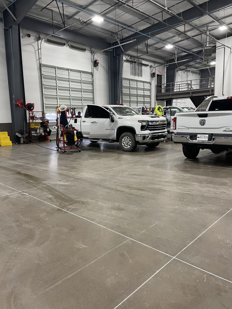 PTR employees detailing a rental truck.