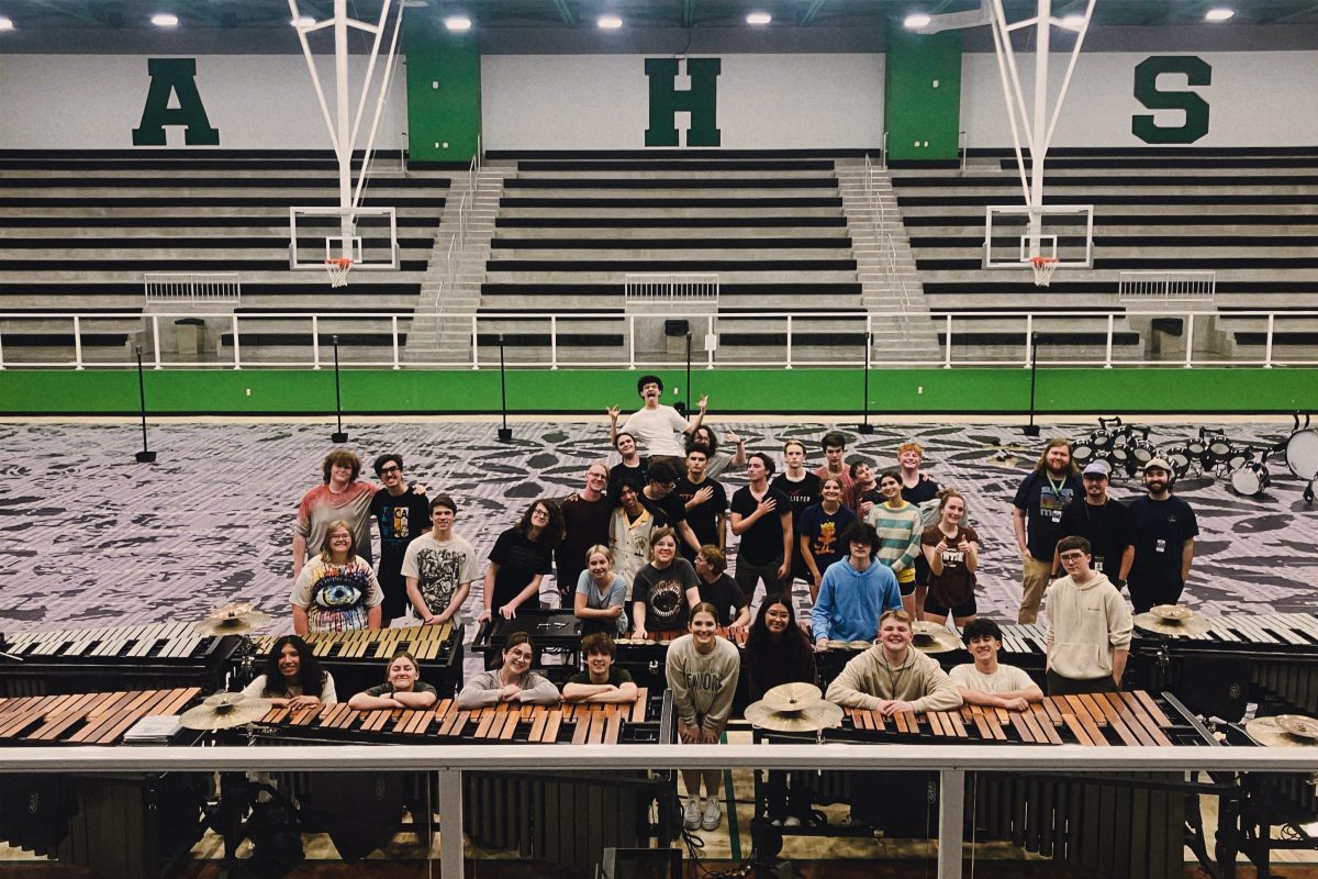 Percussion after performing their last show before championships.