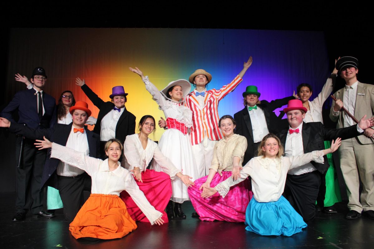 Theatre students pose after matinees.