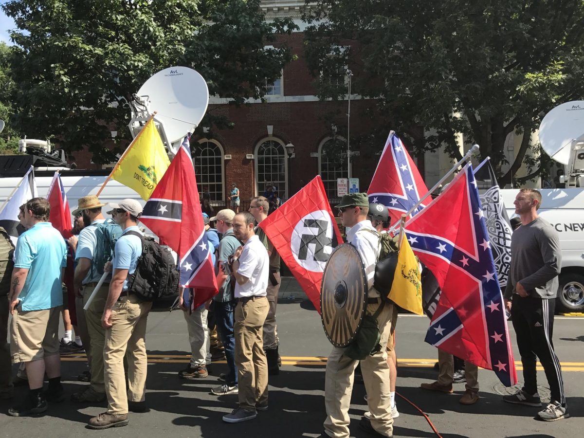 08/11/2017, Charlottseville, VA, "Unite the Right" Rally, where alt-right and anti-alt-right protestors clashed, resulting in 1 dead and 8 wounded after a white supremacist terrorist attack.

Photo by: Anthony Crider - Charlottesville "Unite the Right" Rally, CC BY 2.0, https://commons.wikimedia.org/w/index.php?curid=61769434