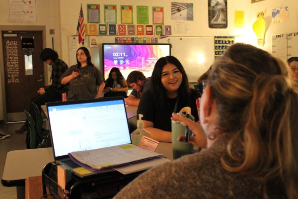 Marian Maldonaldo talks to Mrs. Milosh.