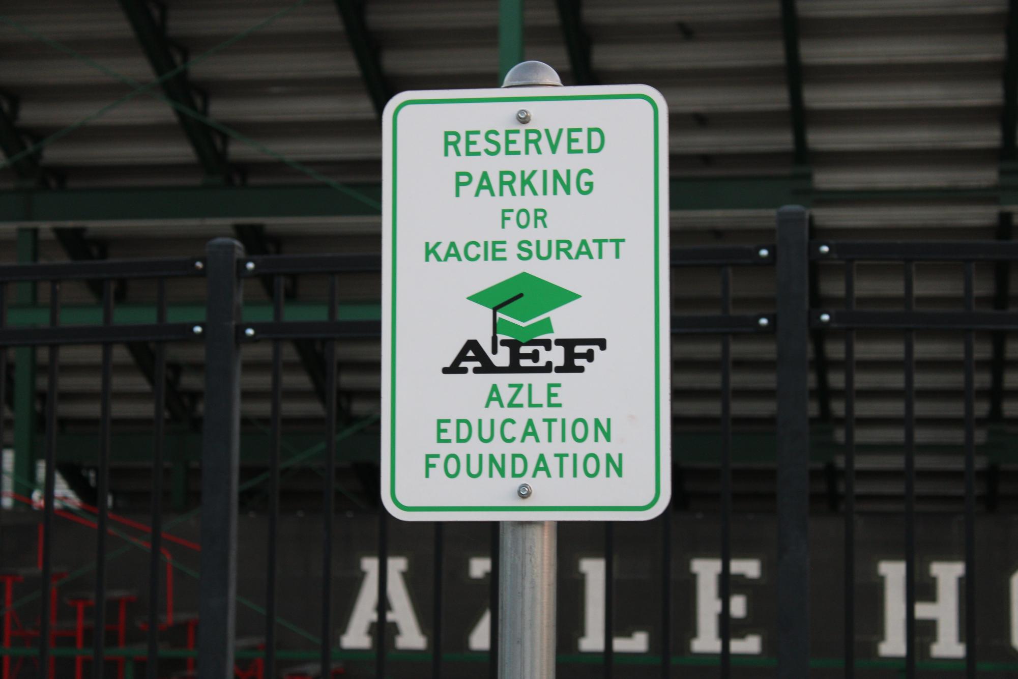 Parking spot for former employee.