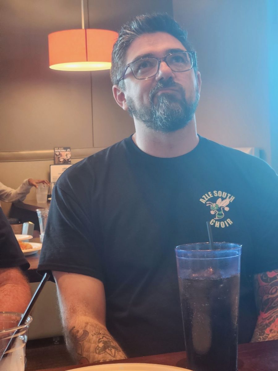 Mr. Moss pondering over something. Courtesy of Riley Rahim.