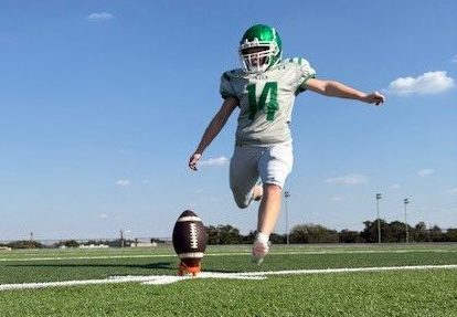 Freshman Madisyn Hicks at a recent practice. Photo courtesy of football coach Jason Vines.