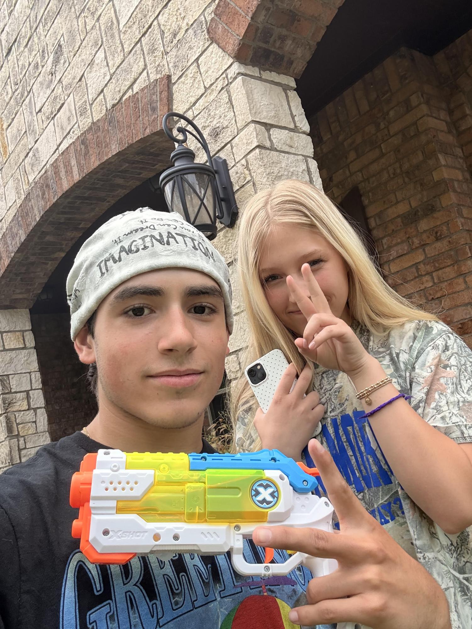 Lance Smith and Annabell Corrder after Lance eliminates her in senior assassin.