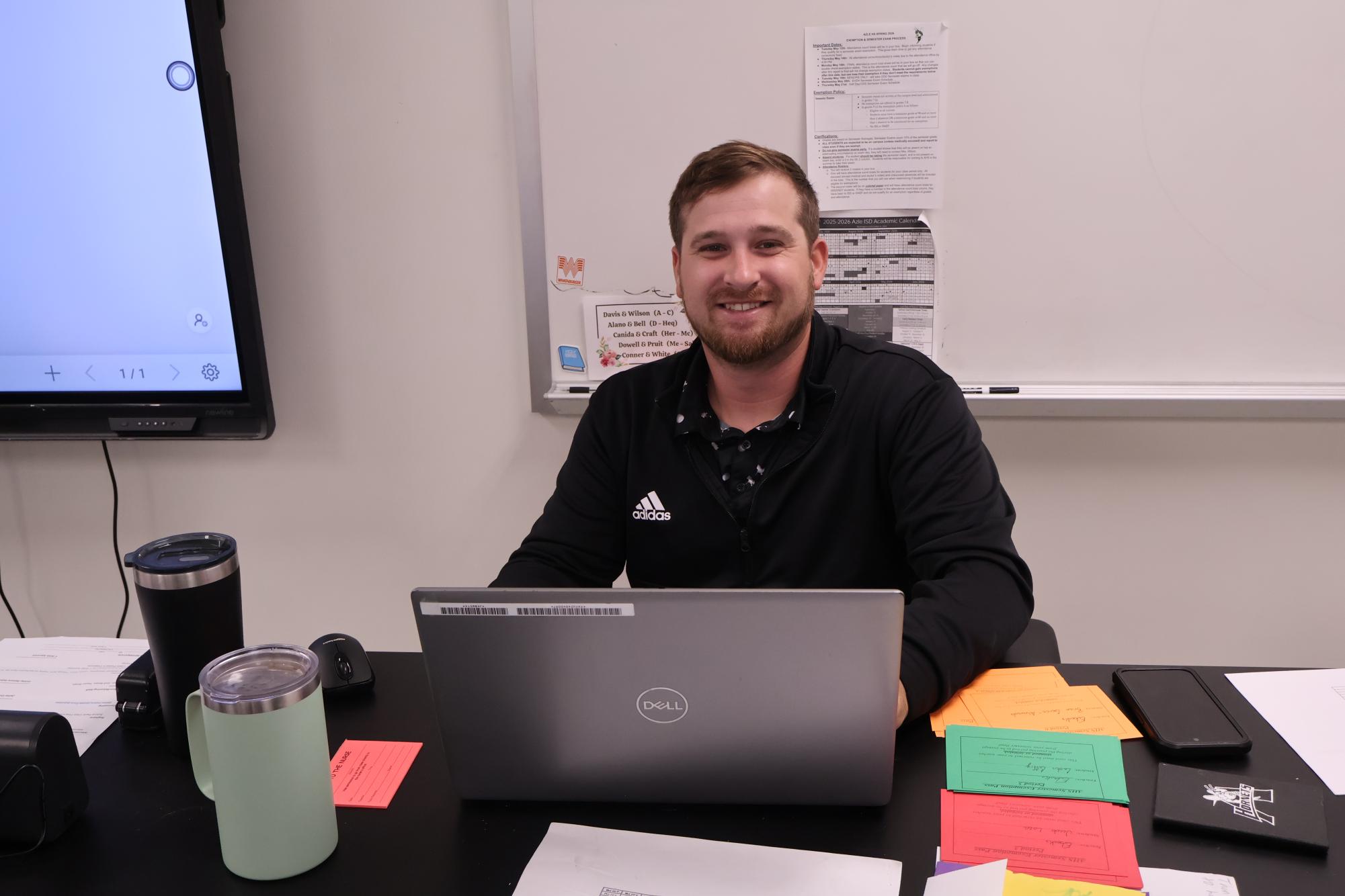 Coach Eubanks in his classroom in the E-Hall.